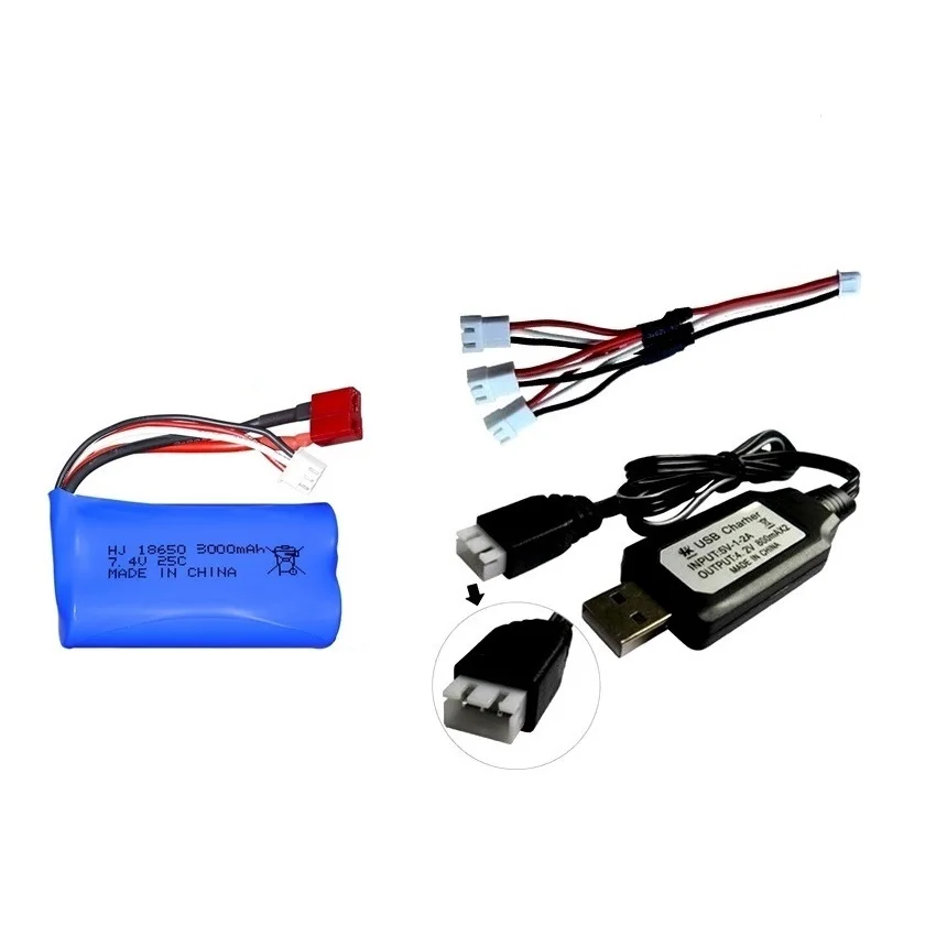 7.4V 3000mAh 18650 Li-ion Batterij voor Wltoys 10428 12428 12423 RC Auto Onderdelen 2S 7.4V Batterij Voor Wltoys 144001 124017 124019