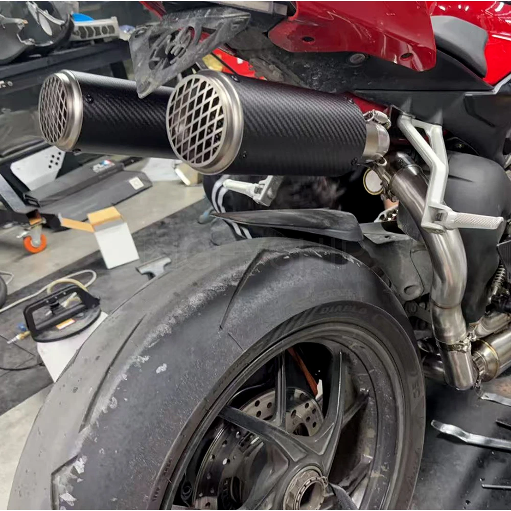 For Ducati Panigale V4 2022 2023 2024 Panigale V4S Escape Slip-on Motorcycle High Mount Exhaust Muffler With Link Pipe Underseat