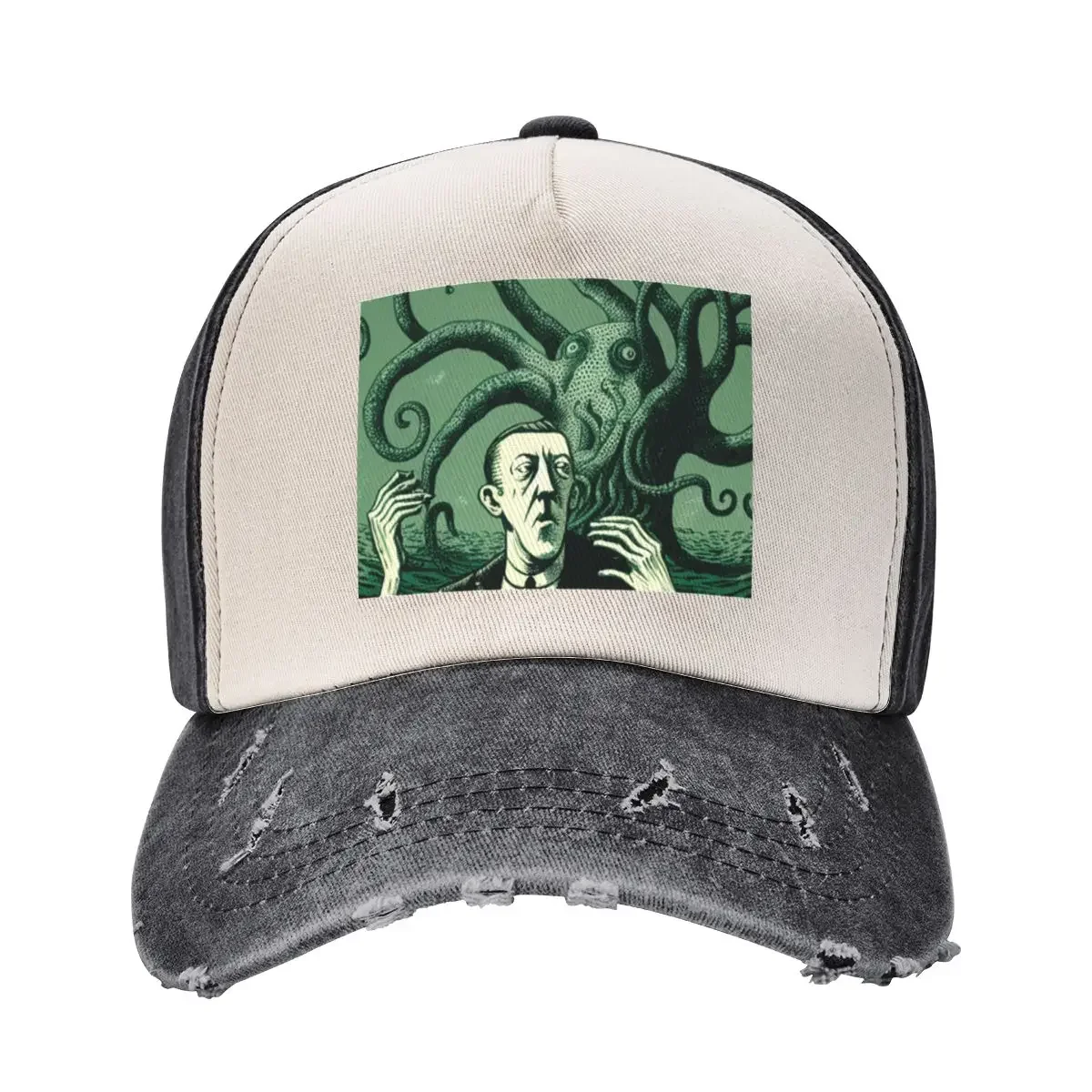 

Lovecraft, and a Tentacular Horror Baseball Cap Golf Cap Trucker Hat Wild Ball Hat hard hat Women's Golf Wear Men's