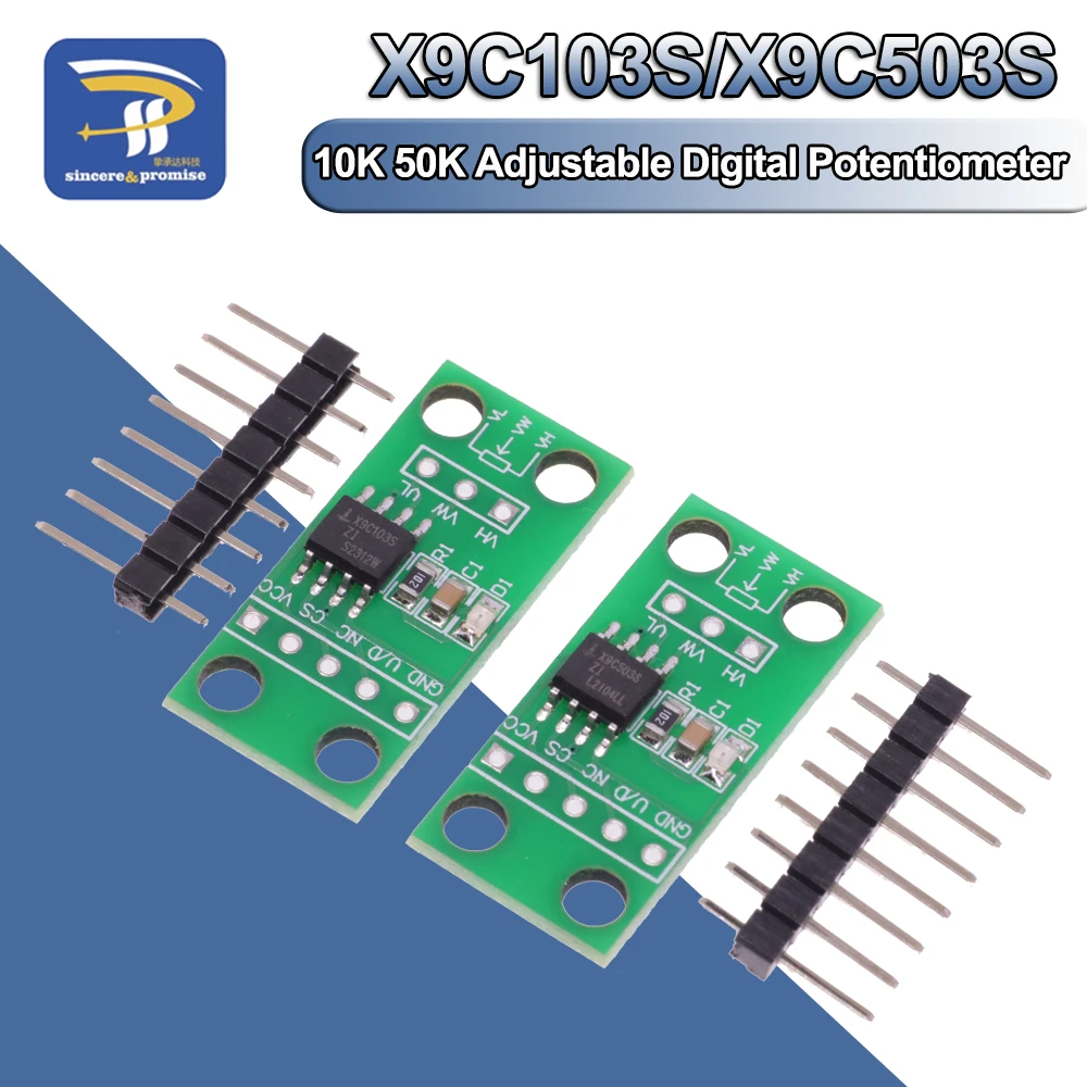 조정 가능한 100 차 디지털 전위차계 보드 모듈, Arduino X9C103S X9C503S 용 DC3V-5V, 10K, 50K