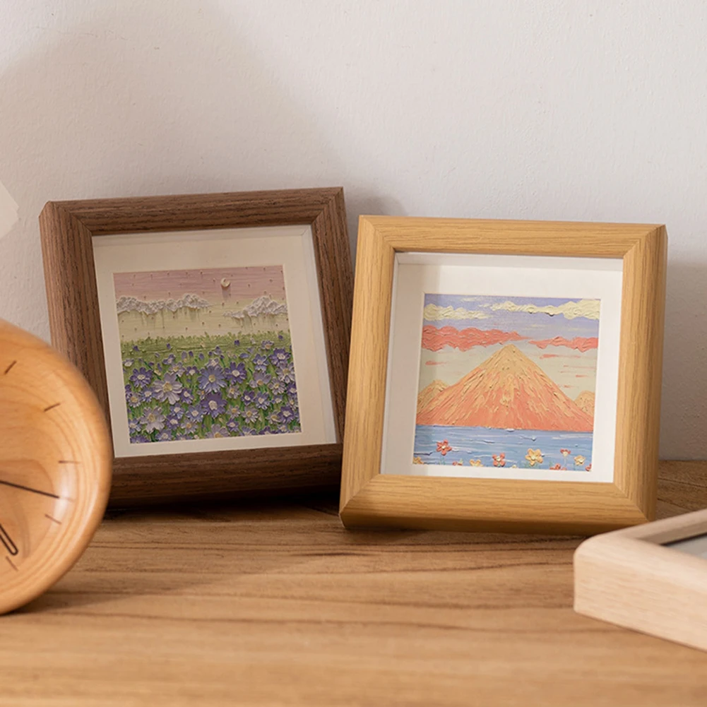 Photo Frame Wall-mounted Picture Frames Hollow Oil Pastel Small Photo Frame 4/5/6 Inch Table Square Picture Frame Home Decor