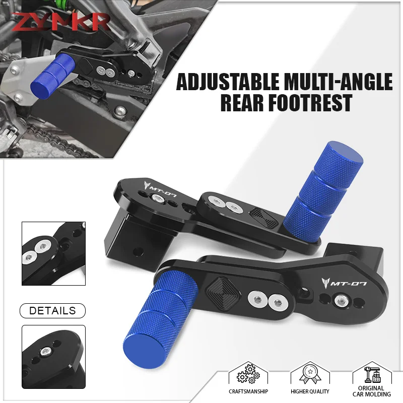 2025 Adjustable Rear Passengers Footrests For MT-07 MT-09 MT-10 Motorcycle Multi-angle Telescopic Foot Pegs Pedals mt-07 mt-09