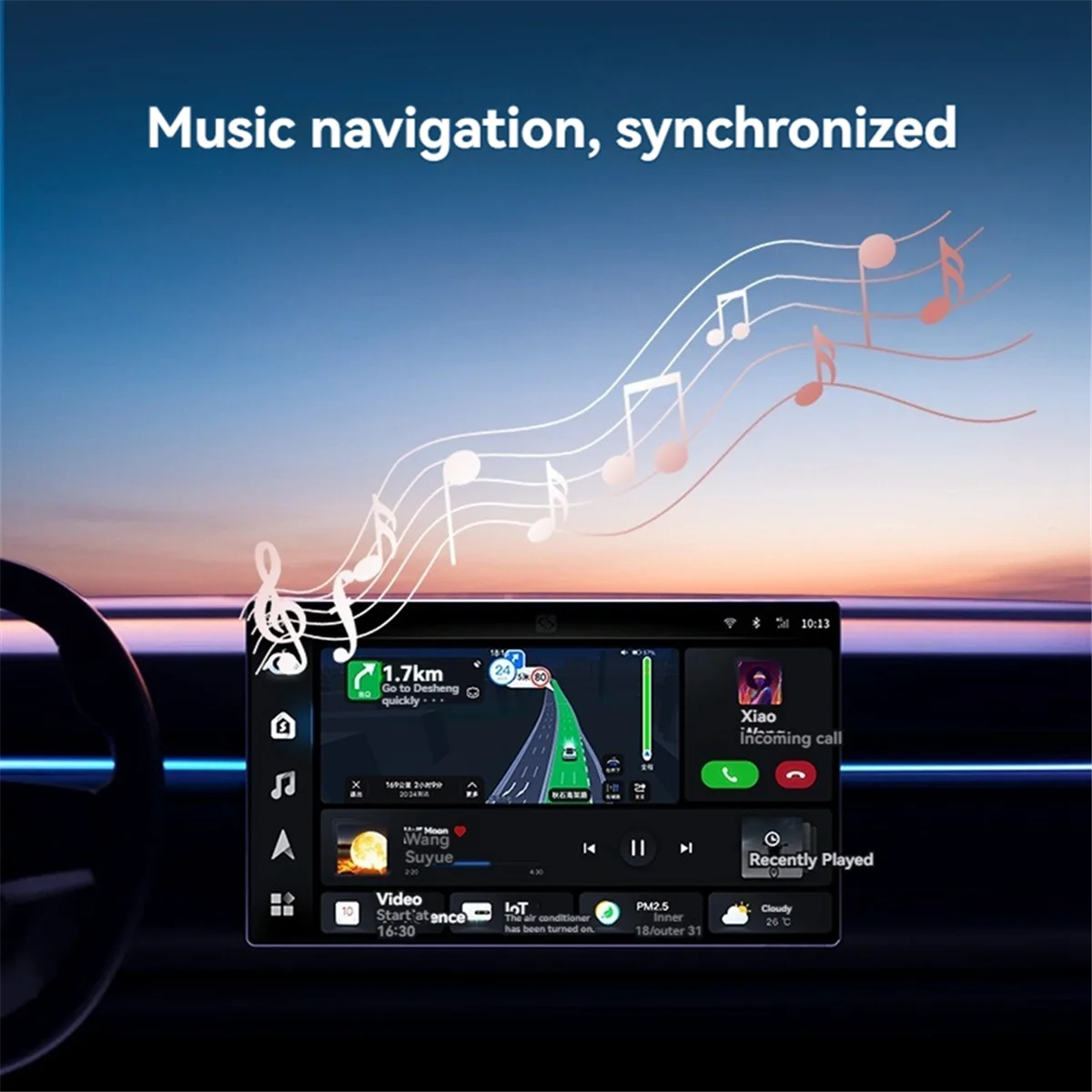 New 2 in 1 Wireless Carplay Adapter Wired to Wireless Adapter Car AI Box Plug & Play Mini Car Play Adapter Black