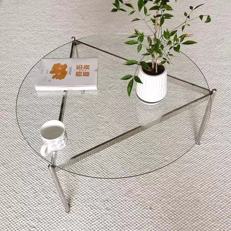 

Glass coffee table light luxury high sense modern simple small apartment living room sofa side table