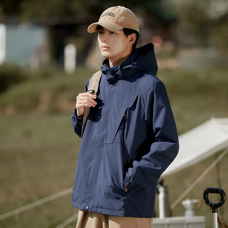 

New Autumn And Winter Jacket Men's Removable Two-piece Set Windproof And Waterproof Outdoor Jacket Casual
