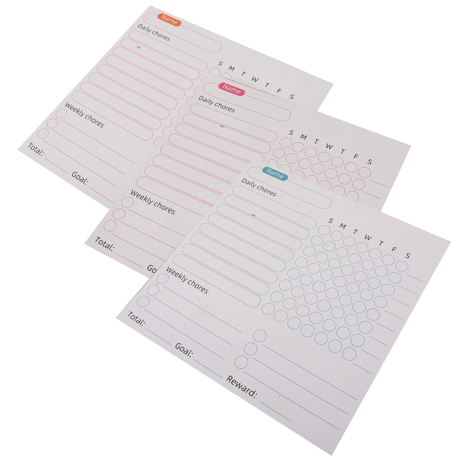 3 قطع مخطط المهام الجاف للمسح الأسبوعي للأطفال، منظم المسؤولية العائلية، مرفق الثلاجة، مخطط أسبوعي