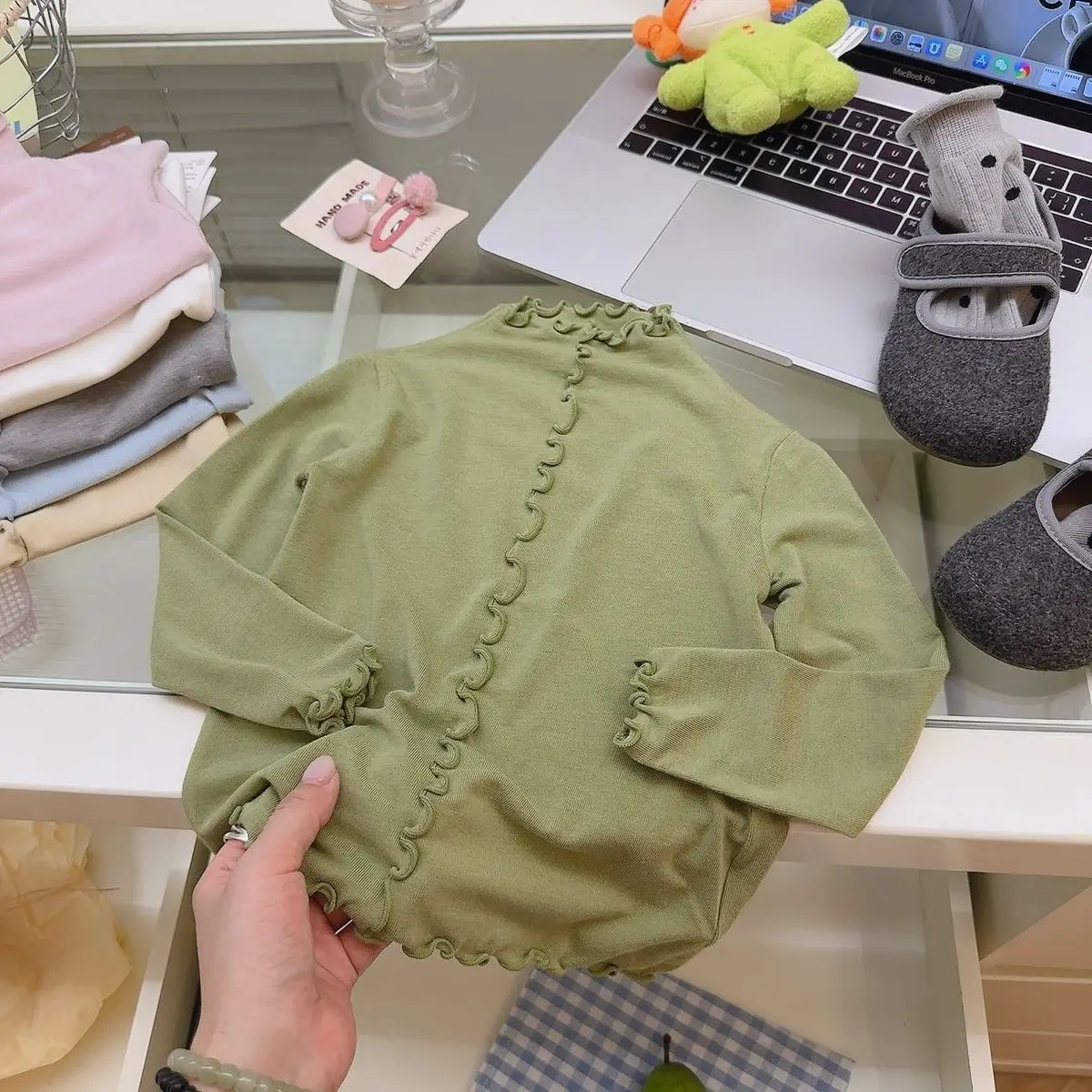 2026 Fall New 2026 Childrens Wear Girls Baby Kids Korean Star Striped T Shirt Solid Comfortable Undershirt