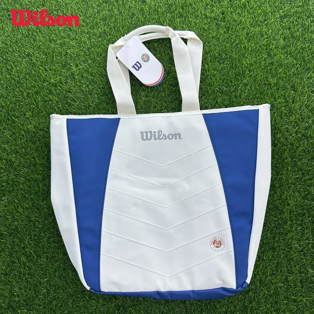 

Wilson 2024 Roland Garros Tote Tennis Racquet Bag Match Team Light Sports Tennis Bag for Racket With Fleece-Lined Pocket Beige