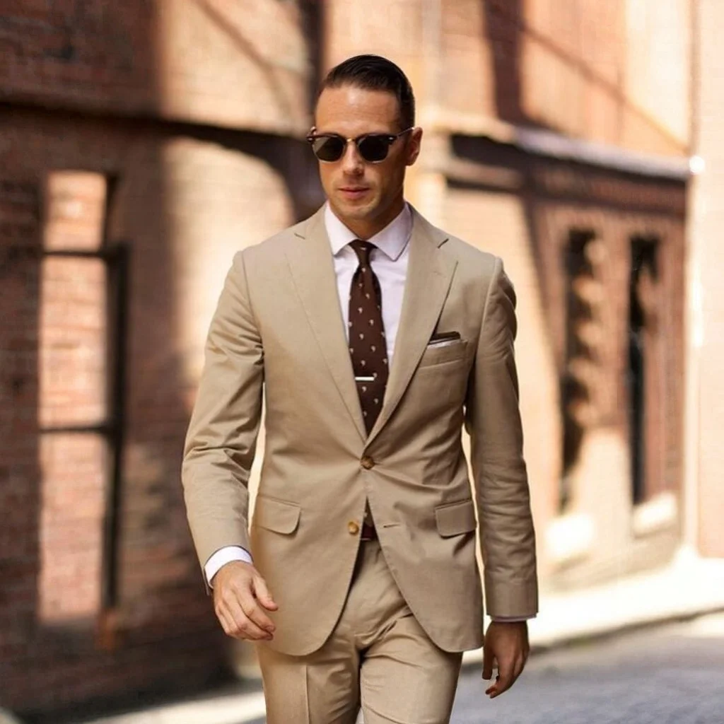 

New Summer Casual Men Suits 2 Piece Classic Fit Blazer Pants Formal Wedding Tuxedo Groom Clothes Business Custom Color Male Suit