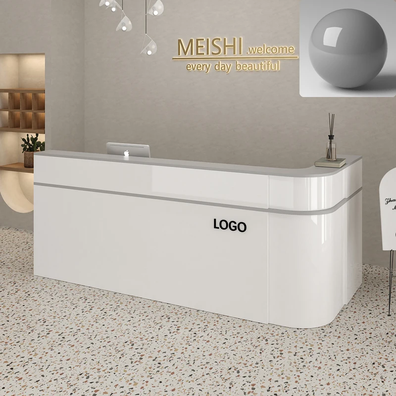 

White Modern Reception Desks Shop Beauty Bar Luxury Restaurant Display Reception Desks Long Company Escritorio Lounge Furniture