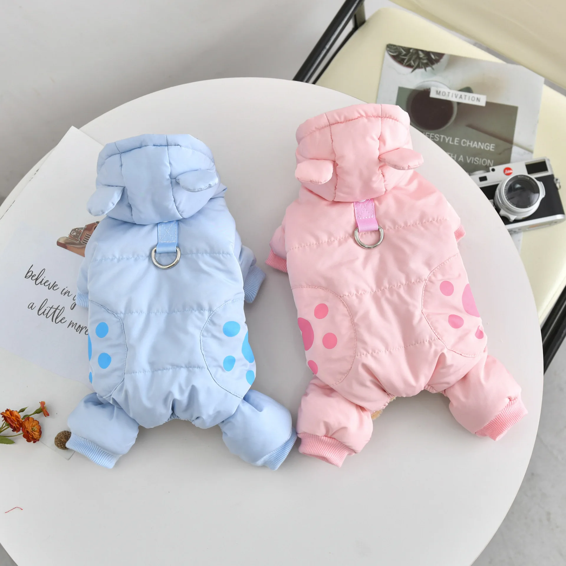 

Bear Scarf Girl Female Costumes For Dogs Puppy Harness Down Parkas Small Medium Size Breeds Pet Overalls Chihuahua Bichon Outfit