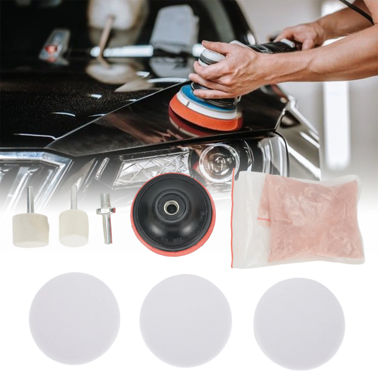 Felt Pad Glass Polishing Kit 8pcs Convenient Felt Polishing Wheel M10 To 8 Drill Adapter Practical High Quality