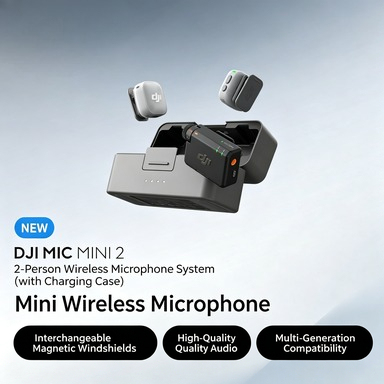 DJI Mic Mini 2 Mini Wireless Microphone High-quality Live Vlog Interview Noise Reduction Collar Clip Wheat