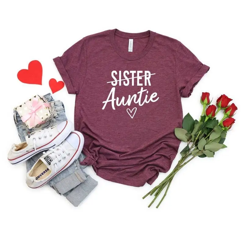 Mother's Day For Auntie AunT T Shirt Pregnancy AnnouncemenT Sister