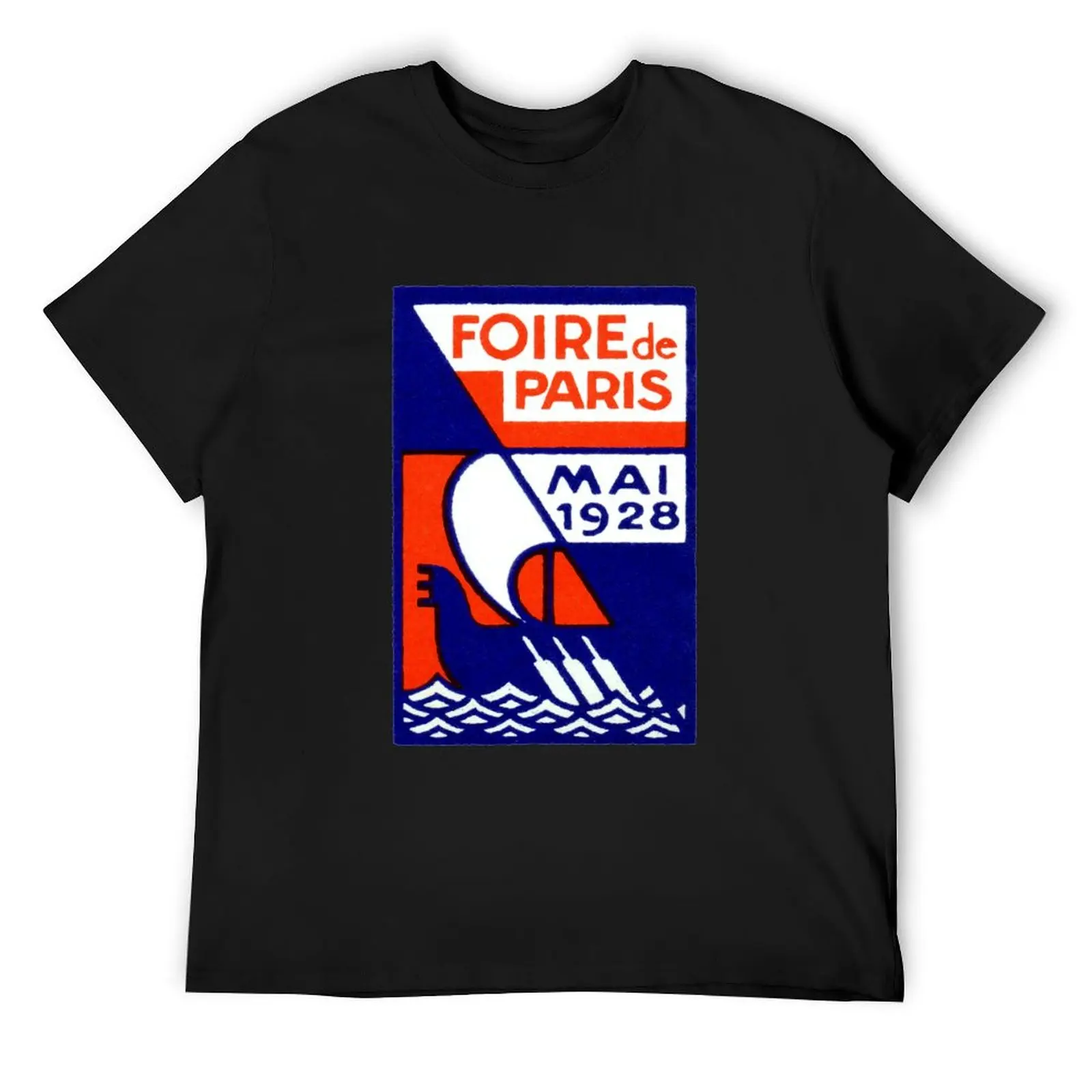 

1928 Fair of Paris France T-Shirt new edition croswit shirt man oversize t-shirts man Men's cotton t-shirt