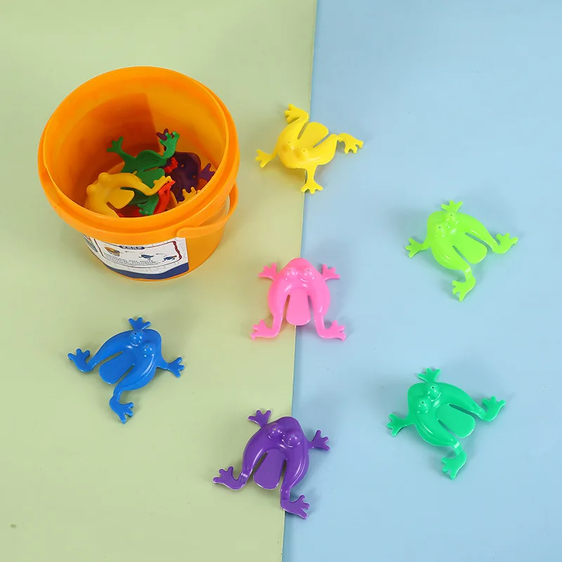 12pc Press Jumping Frog Bouncing Toy for Children to Relieve Stress Birthday Gift Parent Child Interaction Hand Eye Coordination