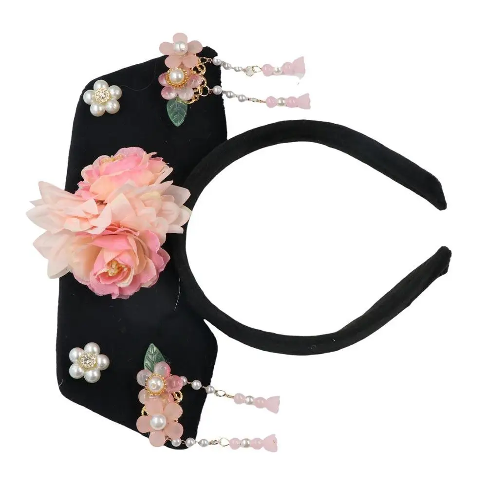 Flower Chinese Style Headwear Pearl Tassel Ancient Style Headband Chinese Antique Headdress Face Wash Hair Band Hanfu Hair Clip