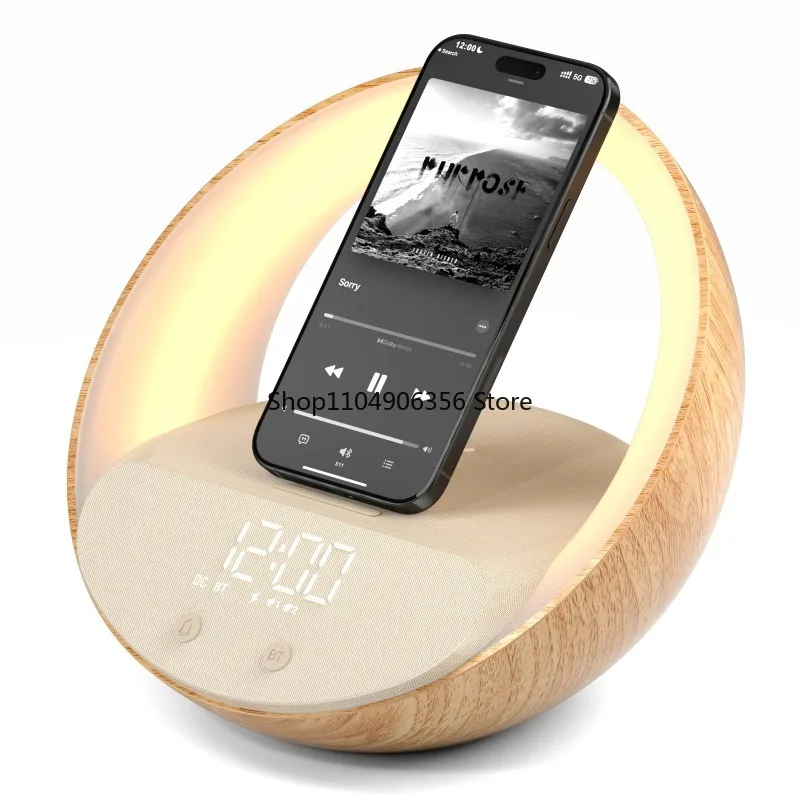 for 5-in-1 Multi-function Wireless Charging Bluetooth Audio Night Light Bedside Bedroom Gift Speaker