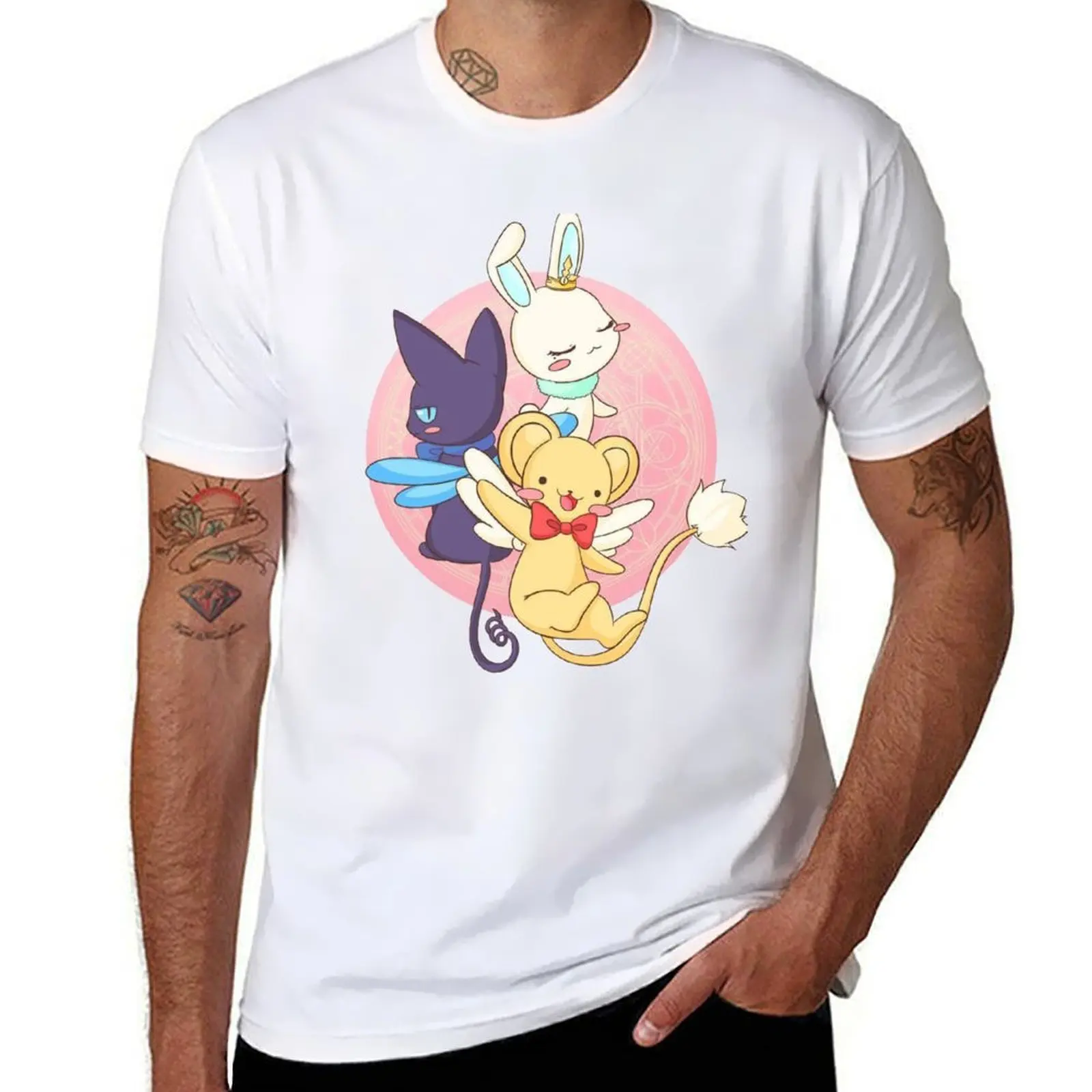 

Cardcaptor Sakura The Three Guardians Kero, Spinel, Momo T-Shirt men t shirt cotton 100% T-Shirt