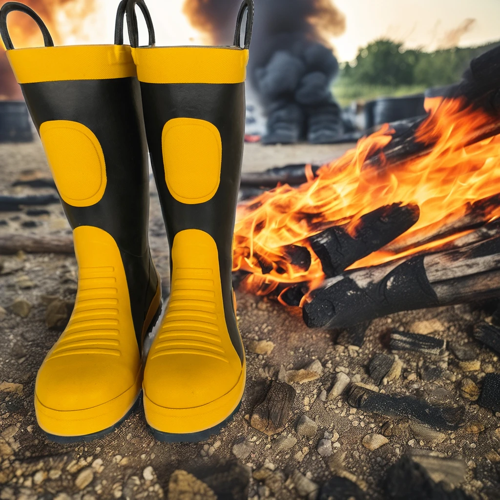 

Fire and Rescue Firefighting Safety Boots Fireproof Rubber Shoes with Equipment & Accessories