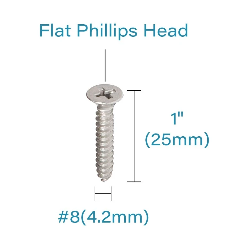 #6/3.5mm #8/4.2mm 50/20Pcs Stainless Flat Head Phillips Screws 18-8 (304) Stainless Steel Countersunk Self Tapping Screws