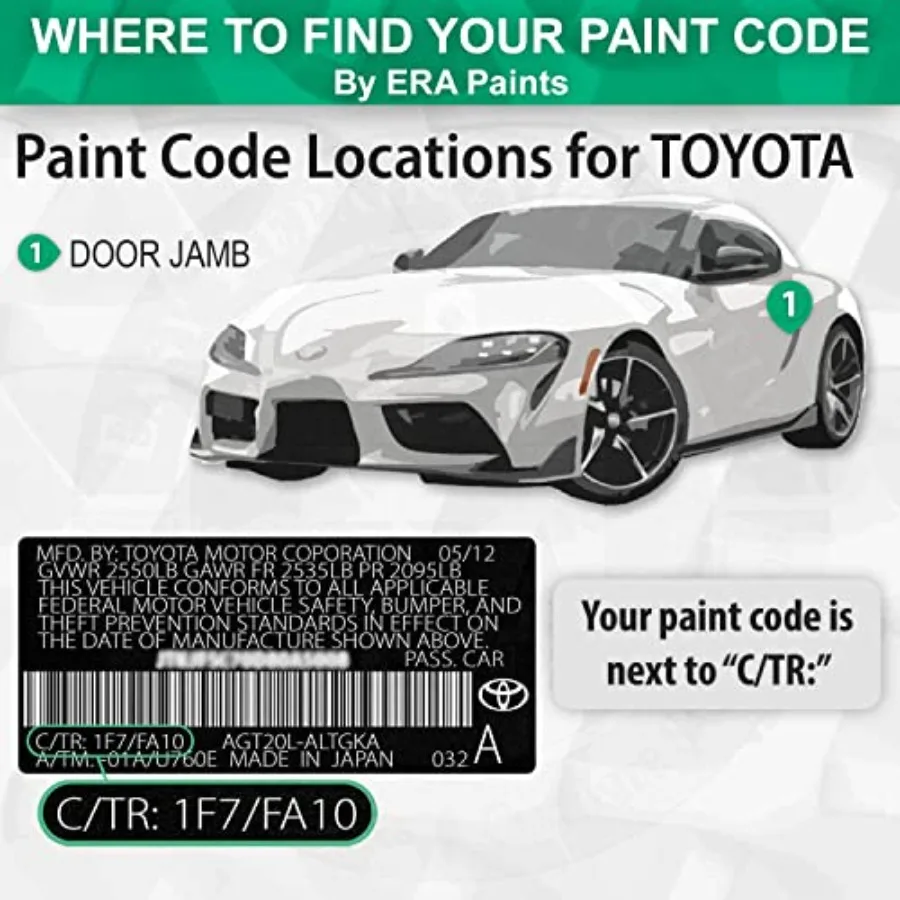 Automotive touch up paint spray for Toyota, Dark Emerald Pearl, 2K essential kit, exact match, high-gloss finish, durable acryl - view 2