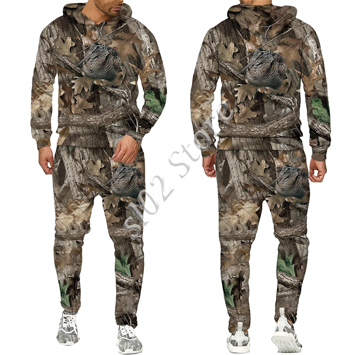 Casual Camouflage Hunting Animal Wild Boar 3D Hoodie Sweatshirt / Men\'s Tracksuit 2 Piece Set Sportwear Men Clothing Suit