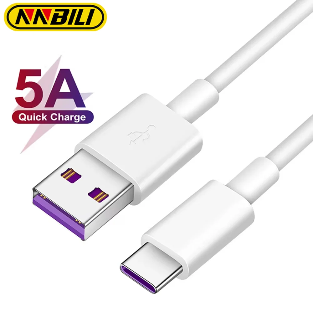 NNBILI For Samsung A51 A71 A50 A30 A70 Huawei Mate 40 30 Mobile Phones Fast Charging Charger 5A USB Type-c Cable Data Wire ﻿