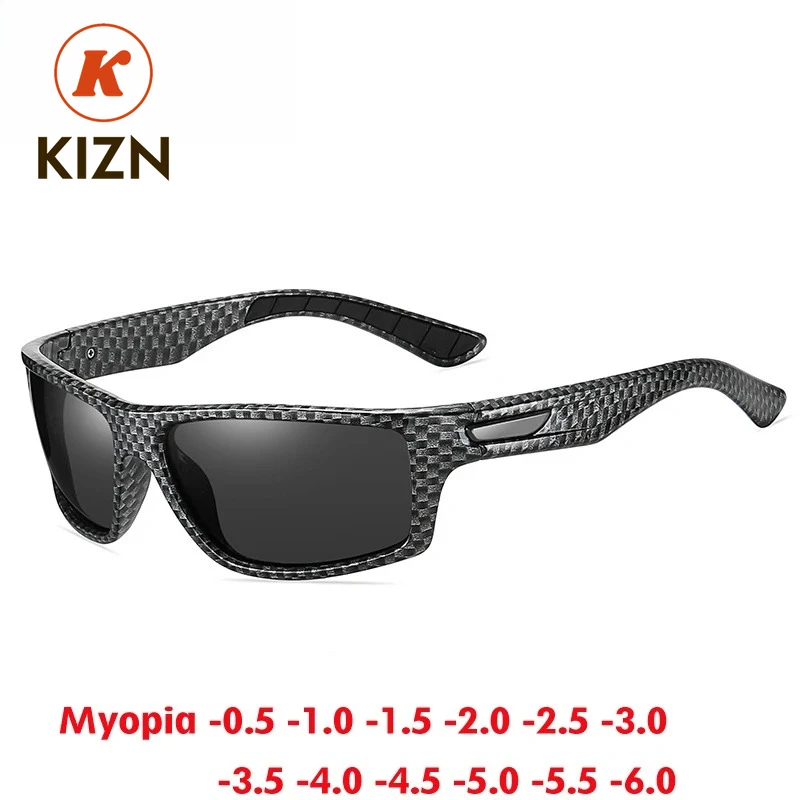 

KIZN TR90 солнцезащитные очки для близорукости для мужчин и женщин, модные спортивные поляризационные очки для вождения, очки по индивидуальному заказу от -0,50 до -6,0