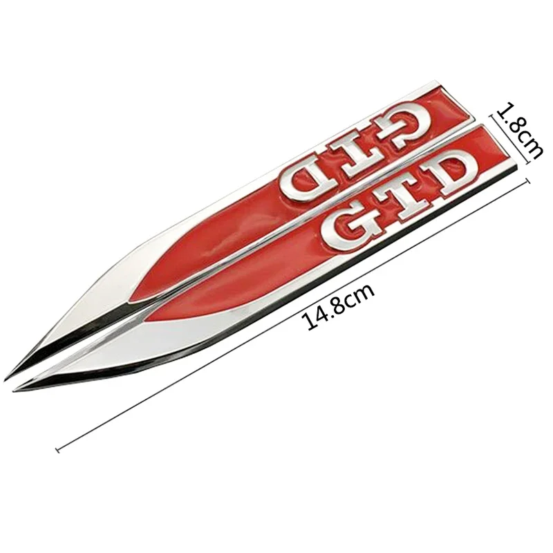1Pair 3D Metal GTD Car Wing Right & Left Side Badge Fender Emblem Car Sticker for VW GOLF MK7 MK4 MK5 MK6 Label Car styling