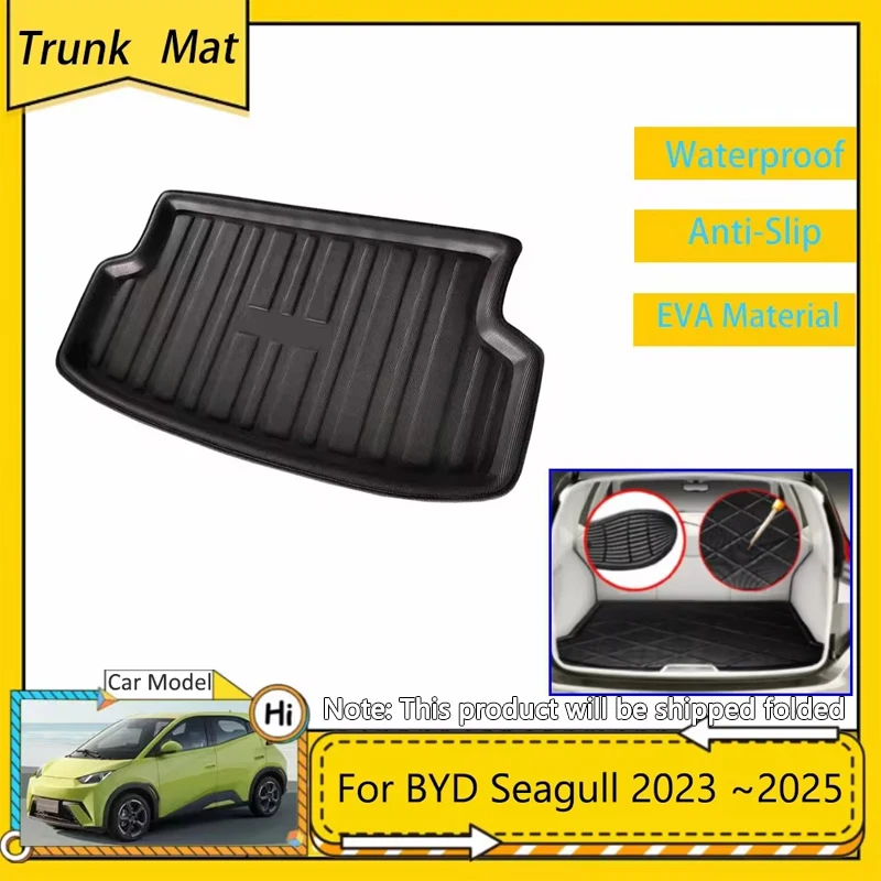 For BYD Seagull Dolphin Mini 2023 2024 2025 Trunk Mat Rear Luggage Anti-Slip Cargo Boot Pad Tray Waterproof Carpet Accessories