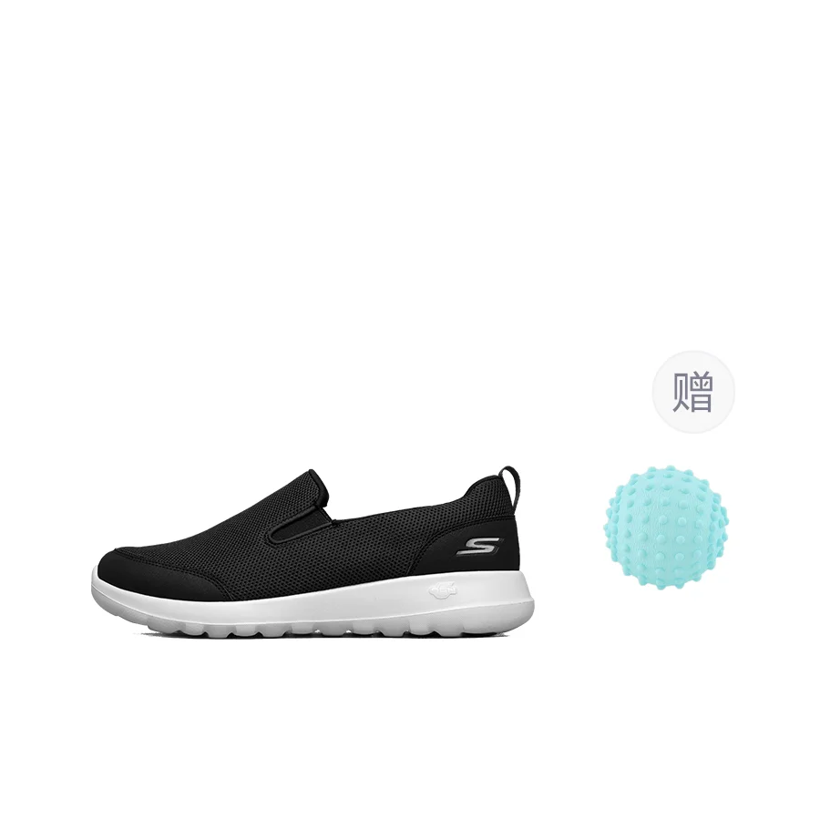 Skechers GO WALK Ma Mesh, Textile Cushioning Breathable Cushioning Breathable Low top Casual Shoes Men's Black White 216010-BLK view 2