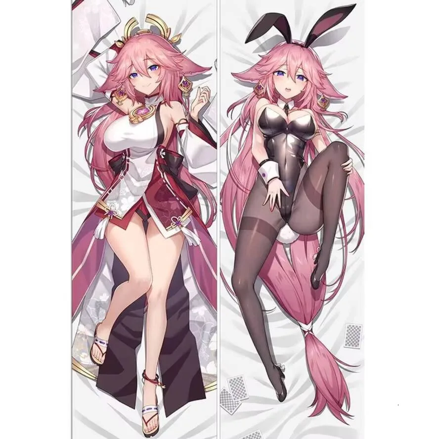 

Impact Genshin Dakimakura Waifu Yae наволочка для тела Miko аниме Otaku полная подушка Декор для кровати