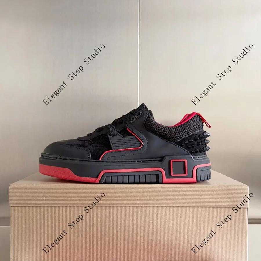 

Unisex Shoes Low Top Leather Sneakers Low-top Trainers Spiked