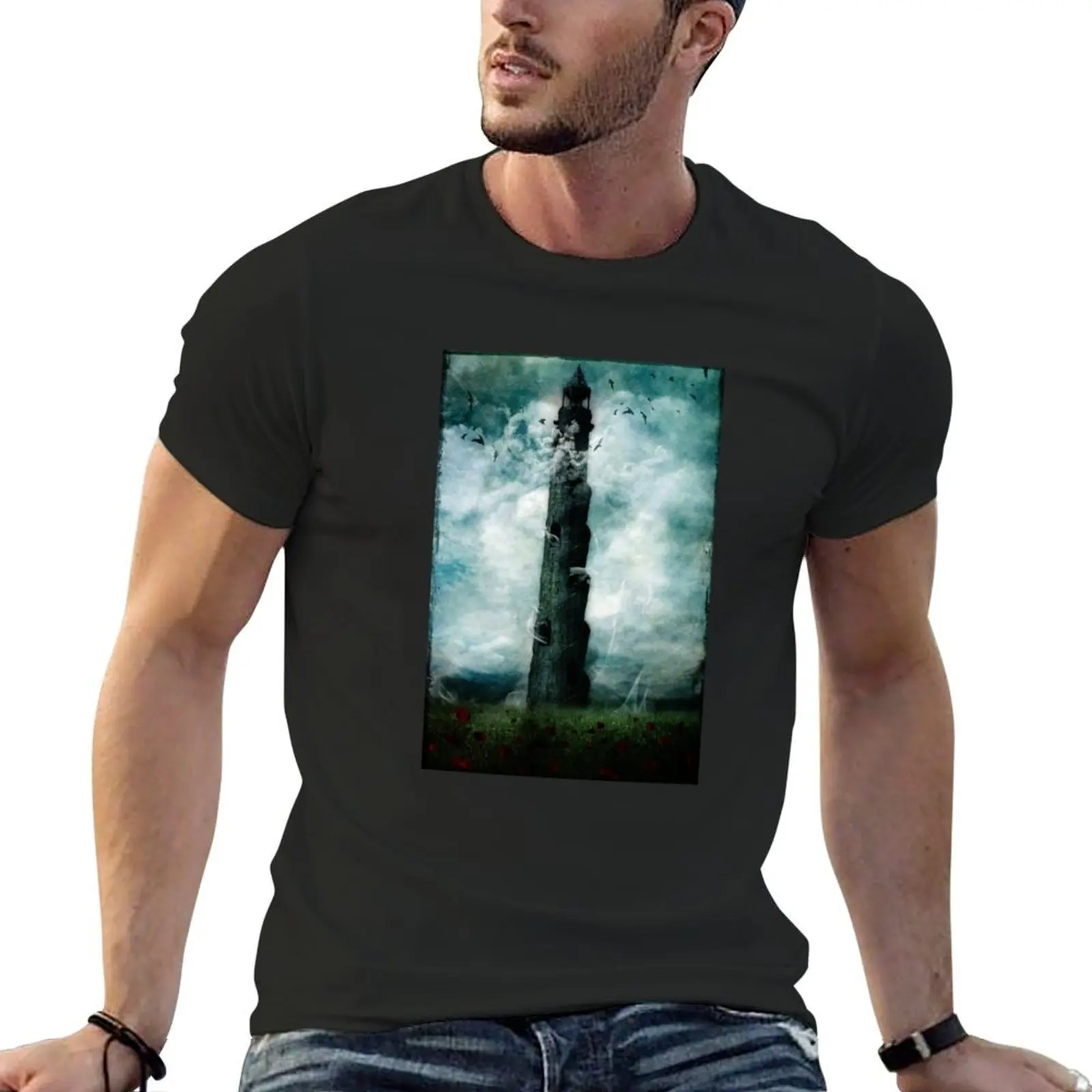 The Dark Tower T-Shirt anime clothes anime oversized basketball graphic tees men t shirt