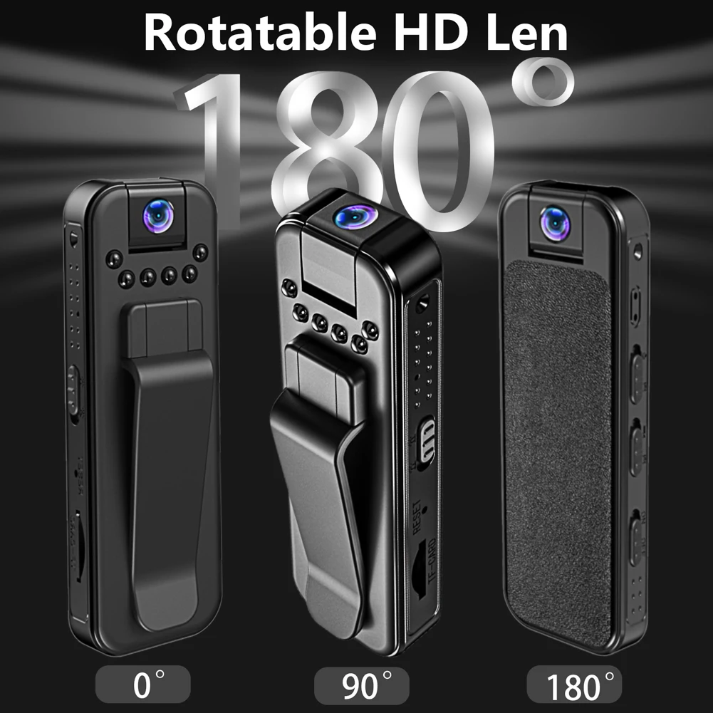 HD 1080P مسجل فيديو رقمي محمول مع مشبك خلفي الأشعة تحت الحمراء للرؤية الليلية الشرطة كاميرا الجسم كشف الحركة كاميرا الجسم الصغيرة
