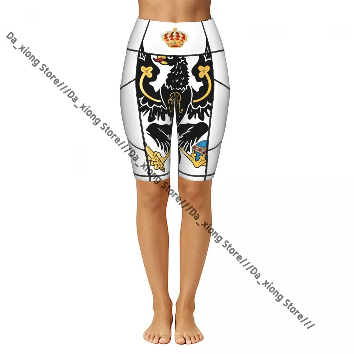 Ladies Yoga Shorts Flag Of The Kingdom Of Prussia Breathable Gym Running Workout Pants