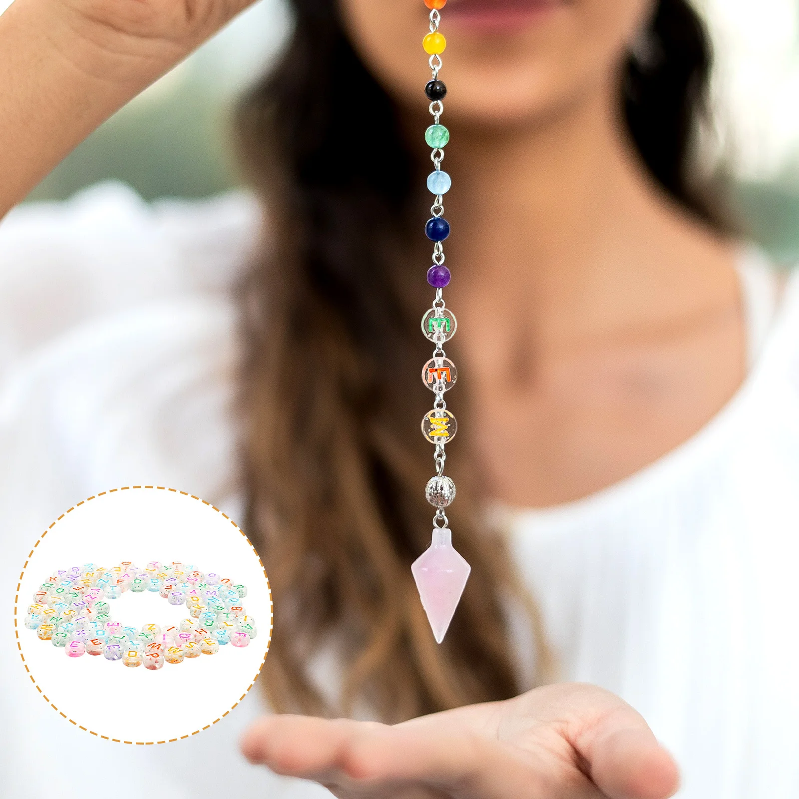 

DIY Alphabet Letter Loose Beads Clear Acrylic Round Beads for Jewelry Crafts Bracelet Necklace Supply Bracelet Accessory