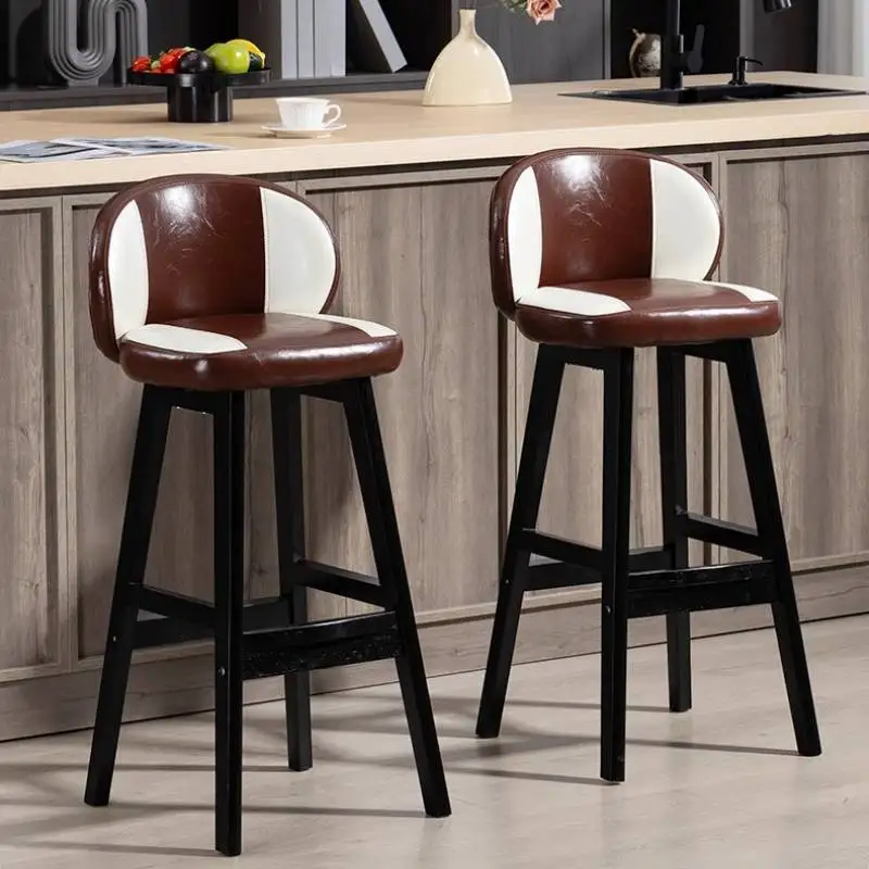 Moderne minimalistische barstoel Decoratieve brede pad Nordic Ergonomische barstoel Restaurant gestoffeerd Tabouret De Club-meubilair