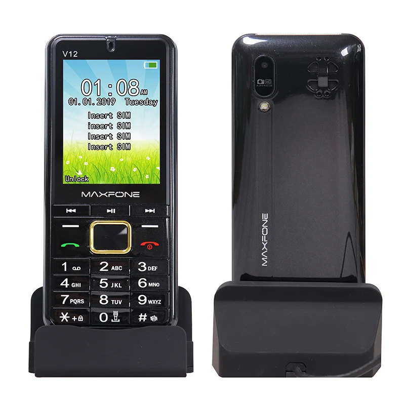 GSM 4 SIM Cards Four Standby  Portable Radio MP3 MP4 Camera Big Torch Recorder China Cheap Telephones Russian Keyboard