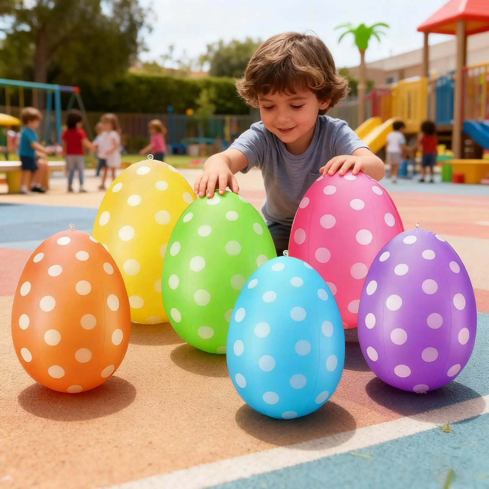 

Надувные пасхальные яйца, 6 шт./компл., пасхальные надувные яичные шарики из ПВХ, пасхальная вечеринка, охотничий игровой реквизит, детская игрушка для газона, переднего двора, крыльца