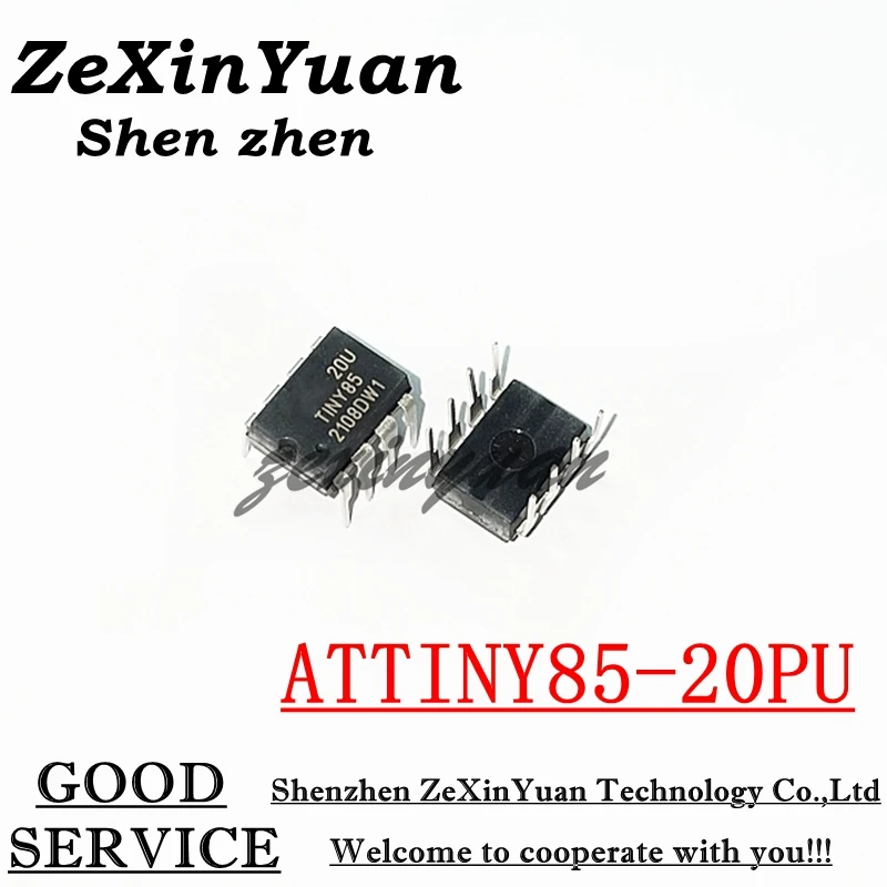 2PCS  NEW Original ATTINY85-20PU IC MCU 8BIT 8KB FLASH 8PDIP ATTINY85 DIP-8