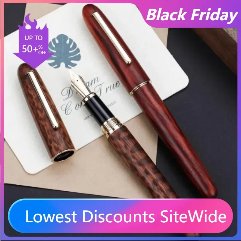 Jinhao 9036 Xiaoye Purple Sandalwood Limited Series Men's High end Business Office Writing Practice Fountain Pen Writing Gift