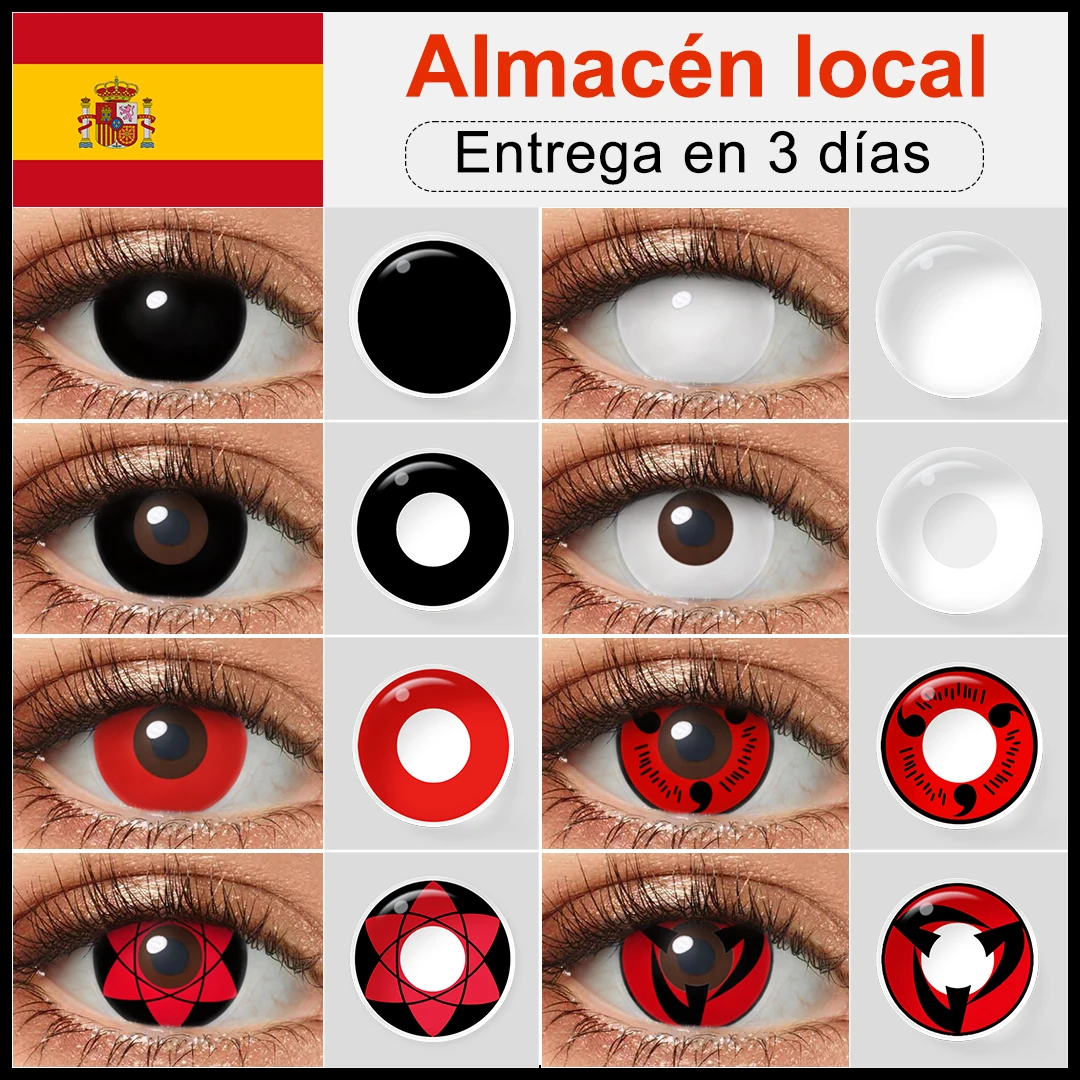 Lentes de contacto MAGISTER para Halloween, lentes de contacto para cosplay, lentes de contacto de anime de colores, lentes de contacto blancas de malla, lentes ciegas, anuales