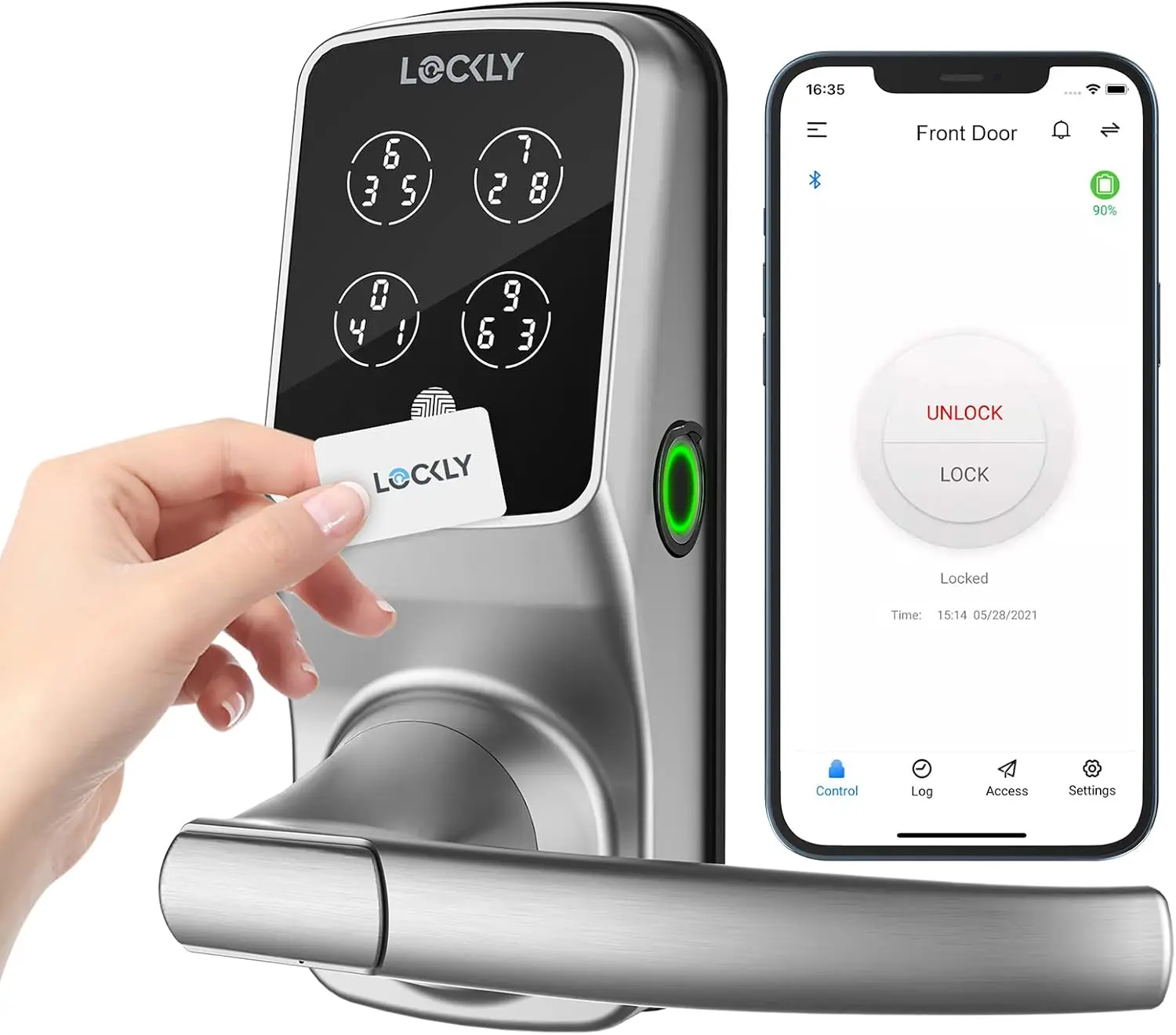 RFID Card Smart Lock, Keyless Entry Door Lock Keypad, 3D Fingerprint Biometric Sensor,