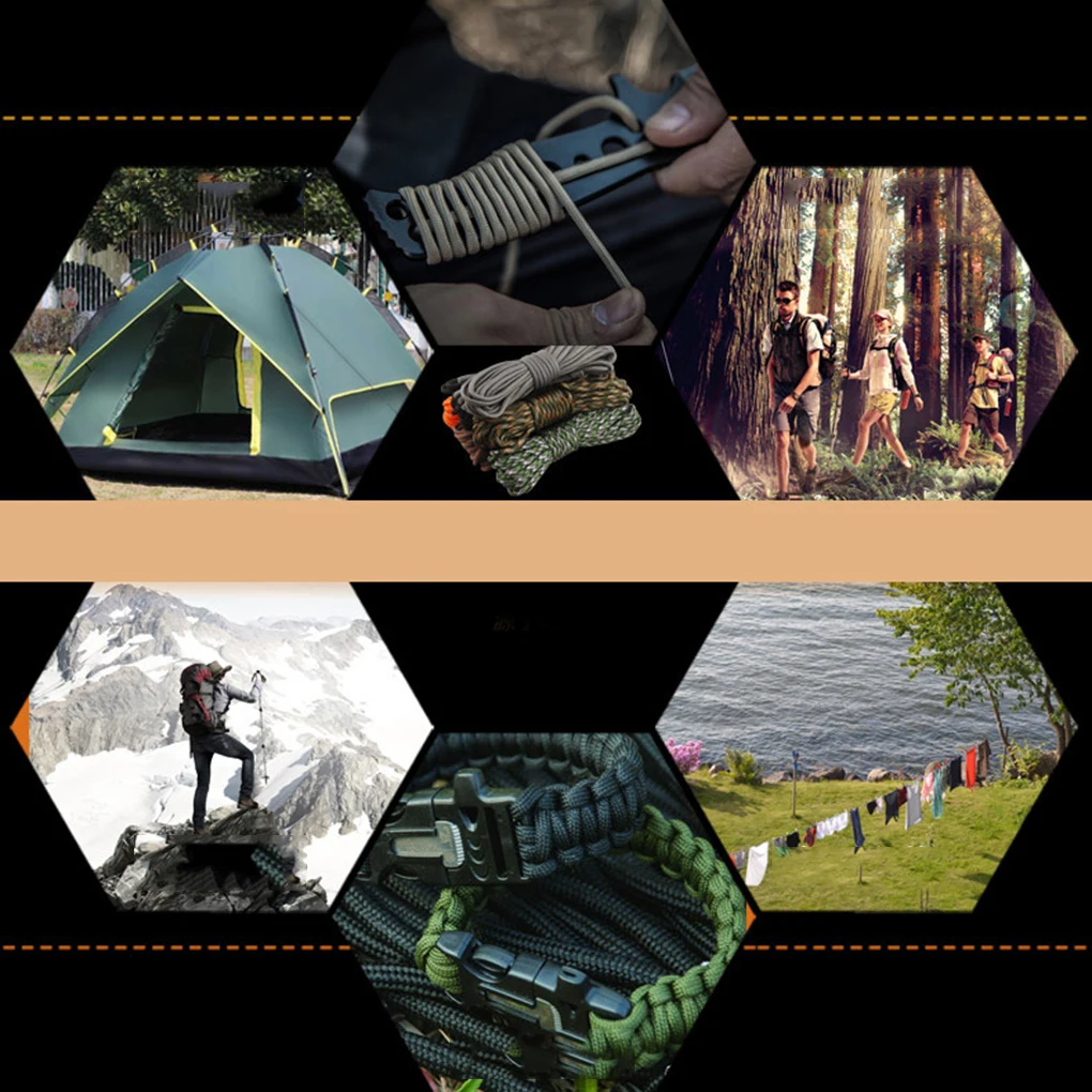 100 متر 5 مللي متر 7-core خيمة التخييم إصلاح النسيج ملزمة مظلة حبل مضفر الحبل المنزل في الهواء الطلق خط الحياة