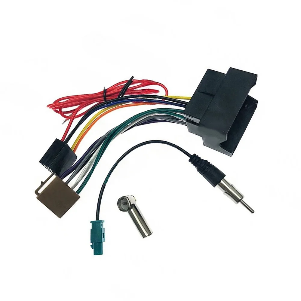 Car Audio ISO Wiring Harness for Vehicles Featuring Tin Plated Copper Wires ABS Connectors and Dual Antenna Adapters