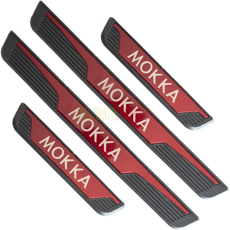 For Opel Vauxhall Mokka X Mokka-e Accessory 2012-2023 2024 Stainless Car Door Sill Scuff Plate Kick Guard Pedal Protector Cover