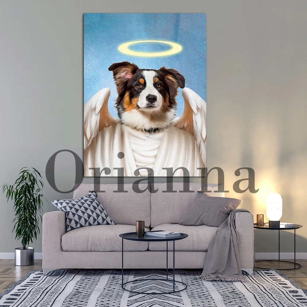 Print Vintage Pet Memorial Portraits, Pet Portrait From Photo, Pet Angel Portrait, Regal Animal Portraits, Gift For Dog Lovers