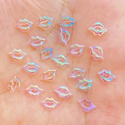 100 pz 3D Charms Kawaii Mini labbra strass per unghie gemme Glitter acrilico Nail Art gioielli Manicure accessori per la decorazione delle unghie